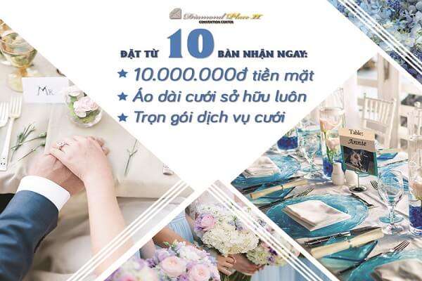 Tận dụng các chương trình ưu đãi tiệc cưới